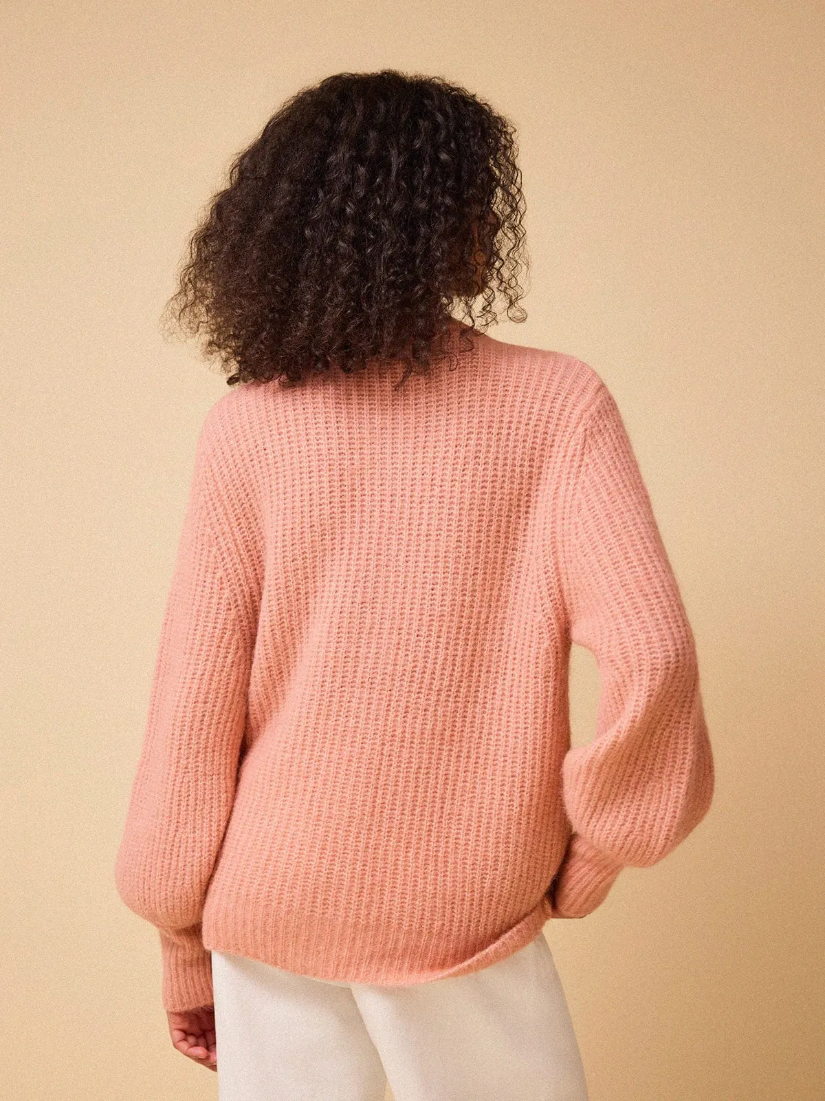 Ailsa Round Neck Alpaca Cardigan - Pink sold by iris product image thumbnail 4