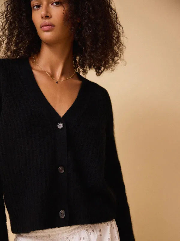 Mabel Alpaca Cardigan - Black sold by iris
