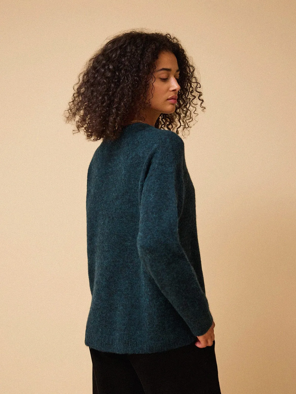 Remi Alpaca Crew Neck Jumper - Teal sold by iris product image thumbnail 4
