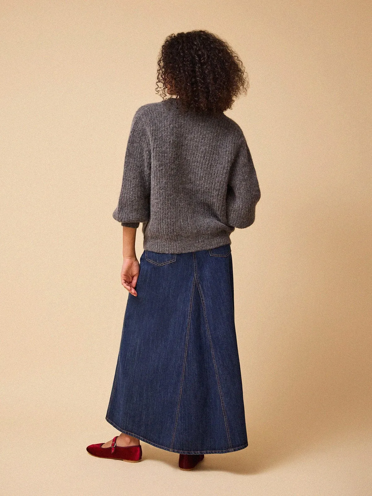 Ailsa Round Neck Alpaca Cardigan - Grey sold by iris product image thumbnail 4