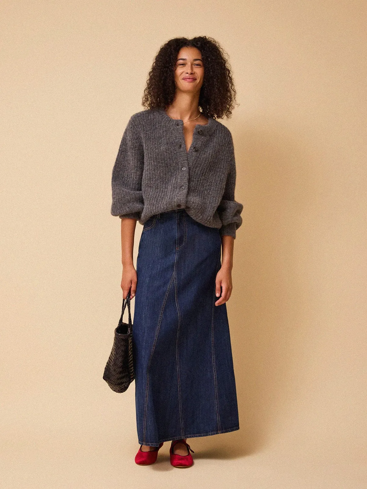 Ailsa Round Neck Alpaca Cardigan - Grey sold by iris product image thumbnail 2