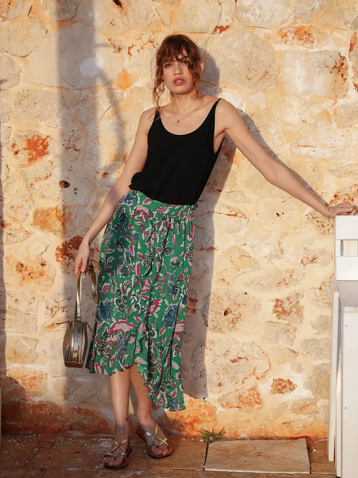 Melany Wrap Midi Skirt Green sold by iris product image thumbnail 2