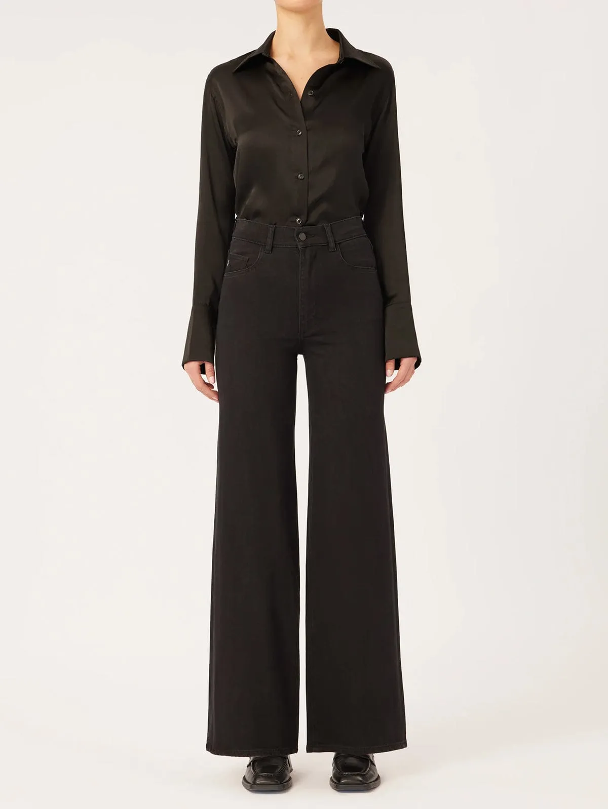 Hepburn Wide Leg Jeans - Black sold by iris