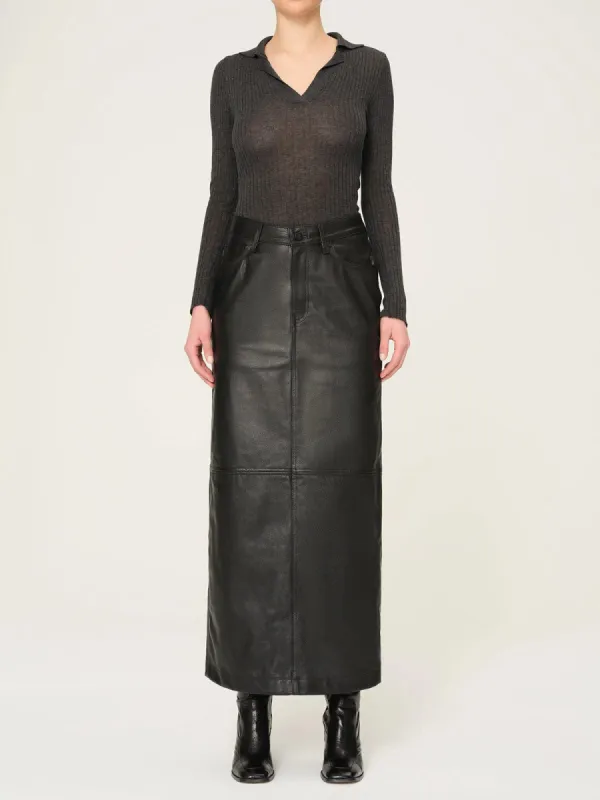 Lexie Leather Maxi Skirt - Black sold by iris