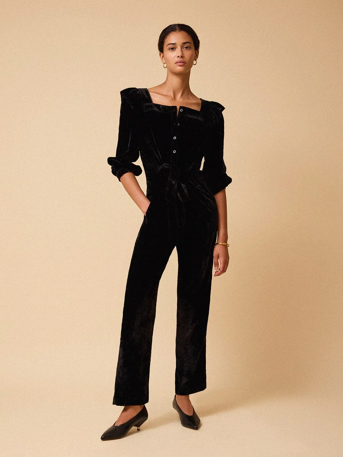 Sasha Velvet Jumpsuit - Black sold by iris product image thumbnail 2