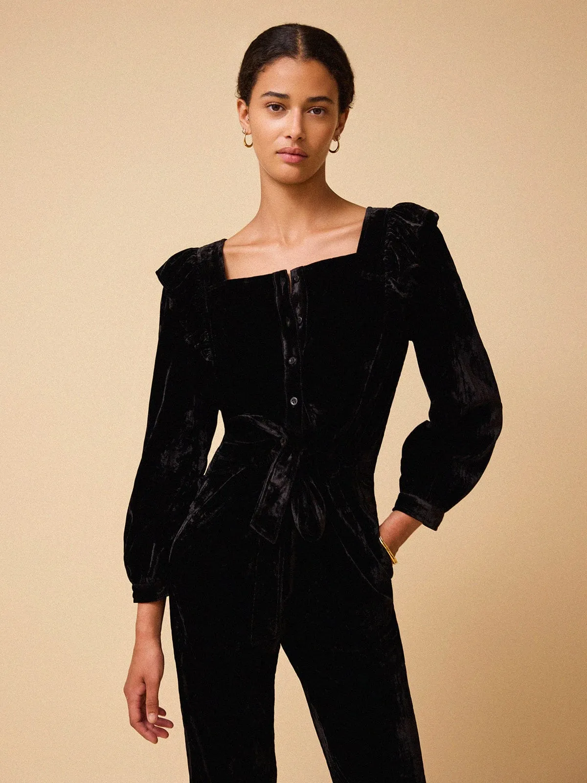 Sasha Velvet Jumpsuit - Black sold by iris product image thumbnail 3