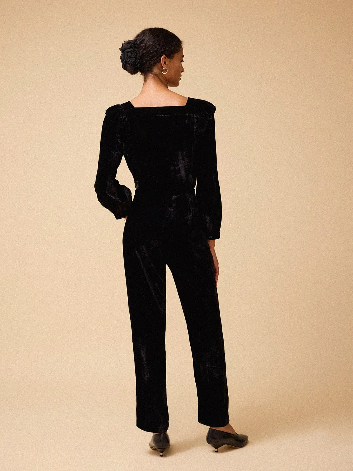 Sasha Velvet Jumpsuit - Black sold by iris product image thumbnail 4