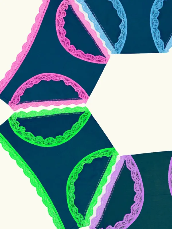 The Original Knicker Four Pack - Midnight Neon made by iris