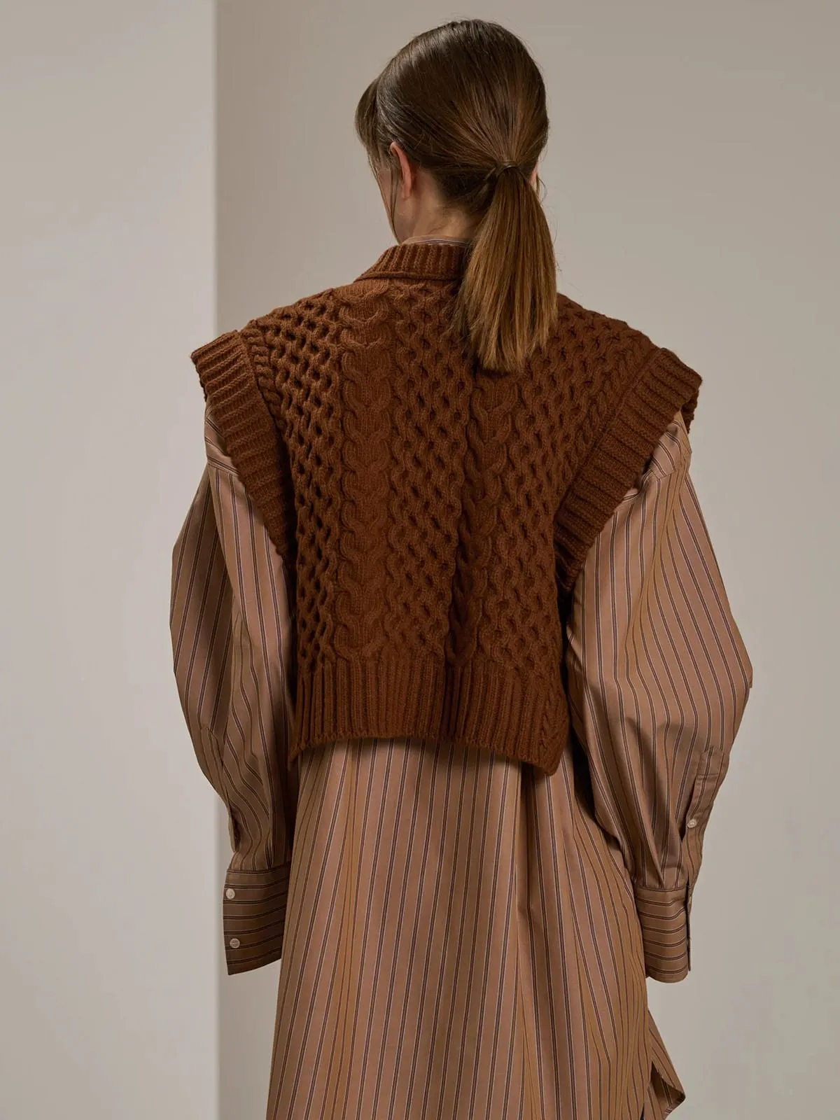 Baron Sleevless Cardigan – Chesnut sold by iris product image thumbnail 3