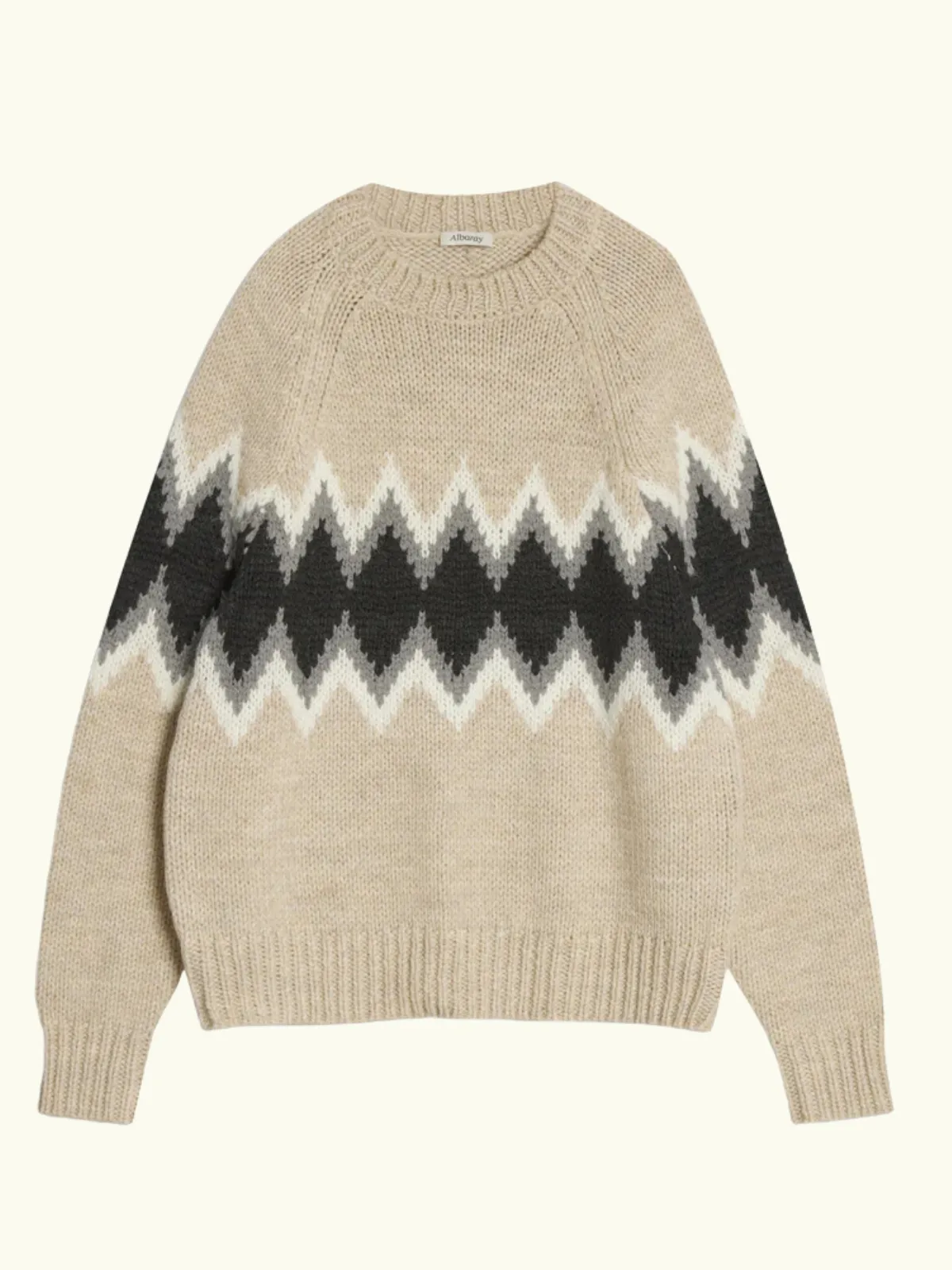 Argyle Wool Jumper - Beige sold by iris product image thumbnail 2