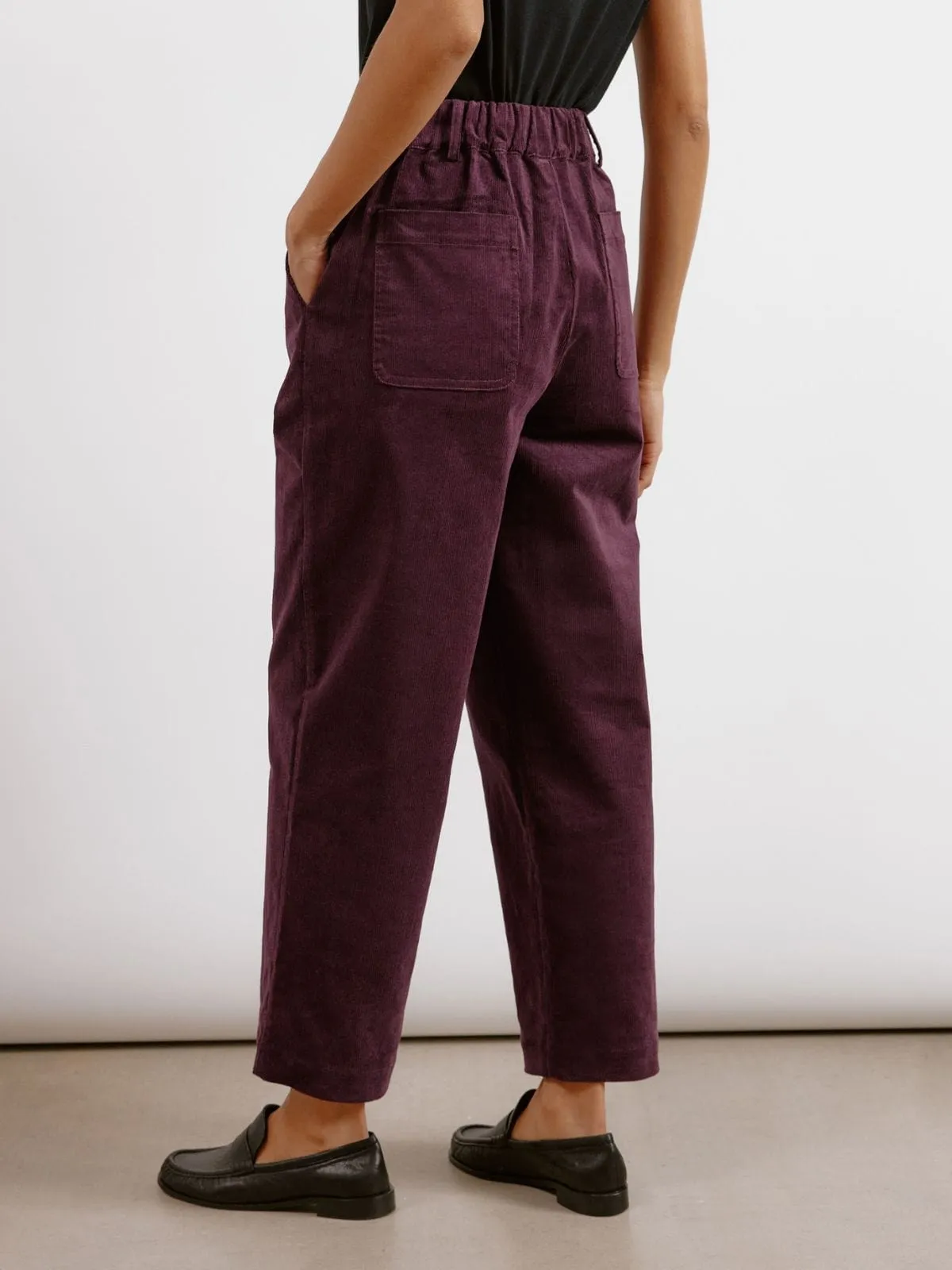 Cord Relaxed Trouser - Burgundy sold by iris product image thumbnail 3