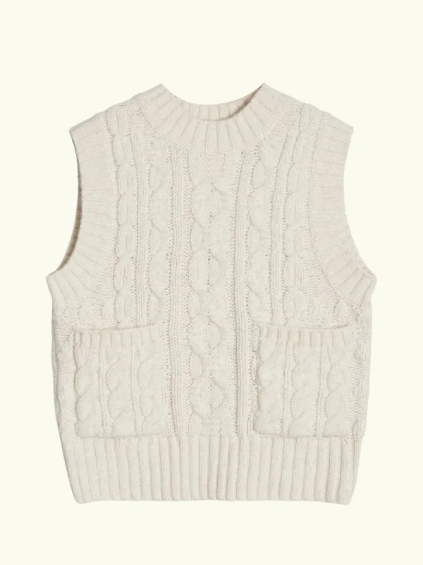 Cable Pocket Tank - Cream made by iris