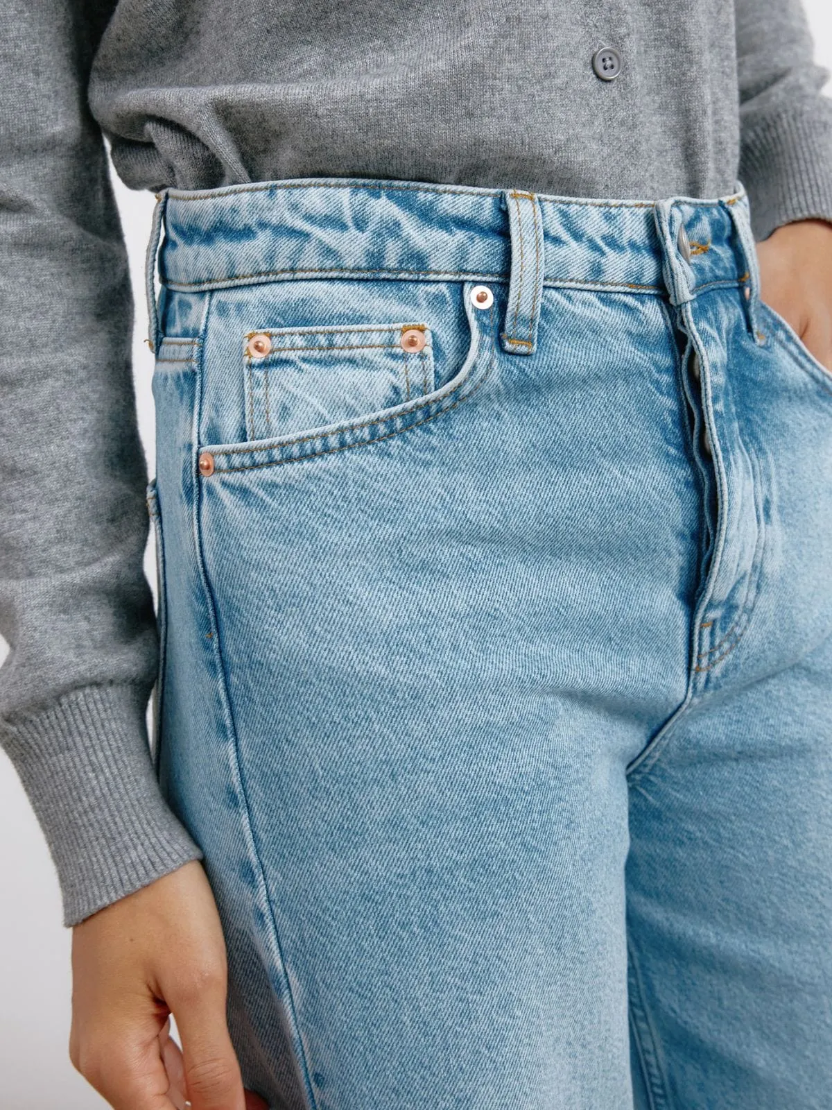 Light Wash Full Length Wide Length Jeans sold by iris product image thumbnail 4