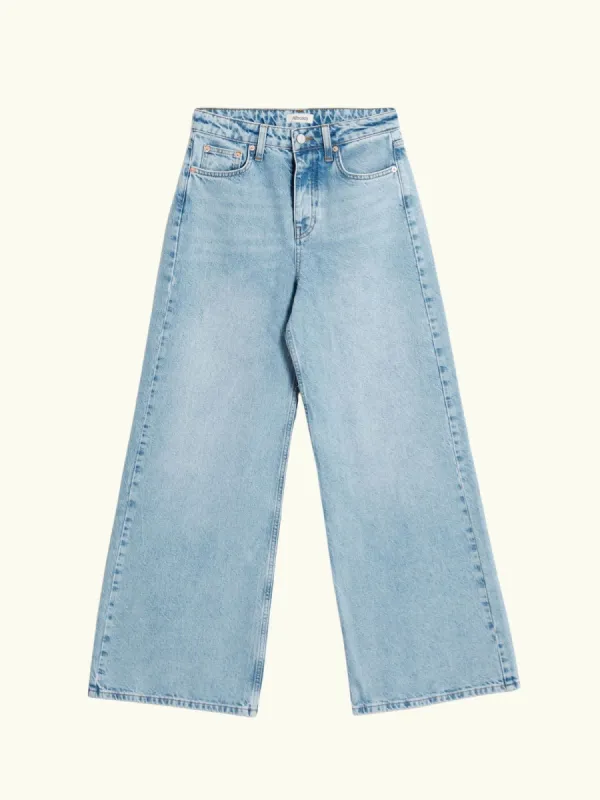Light Wash Full Length Wide Length Jeans sold by iris