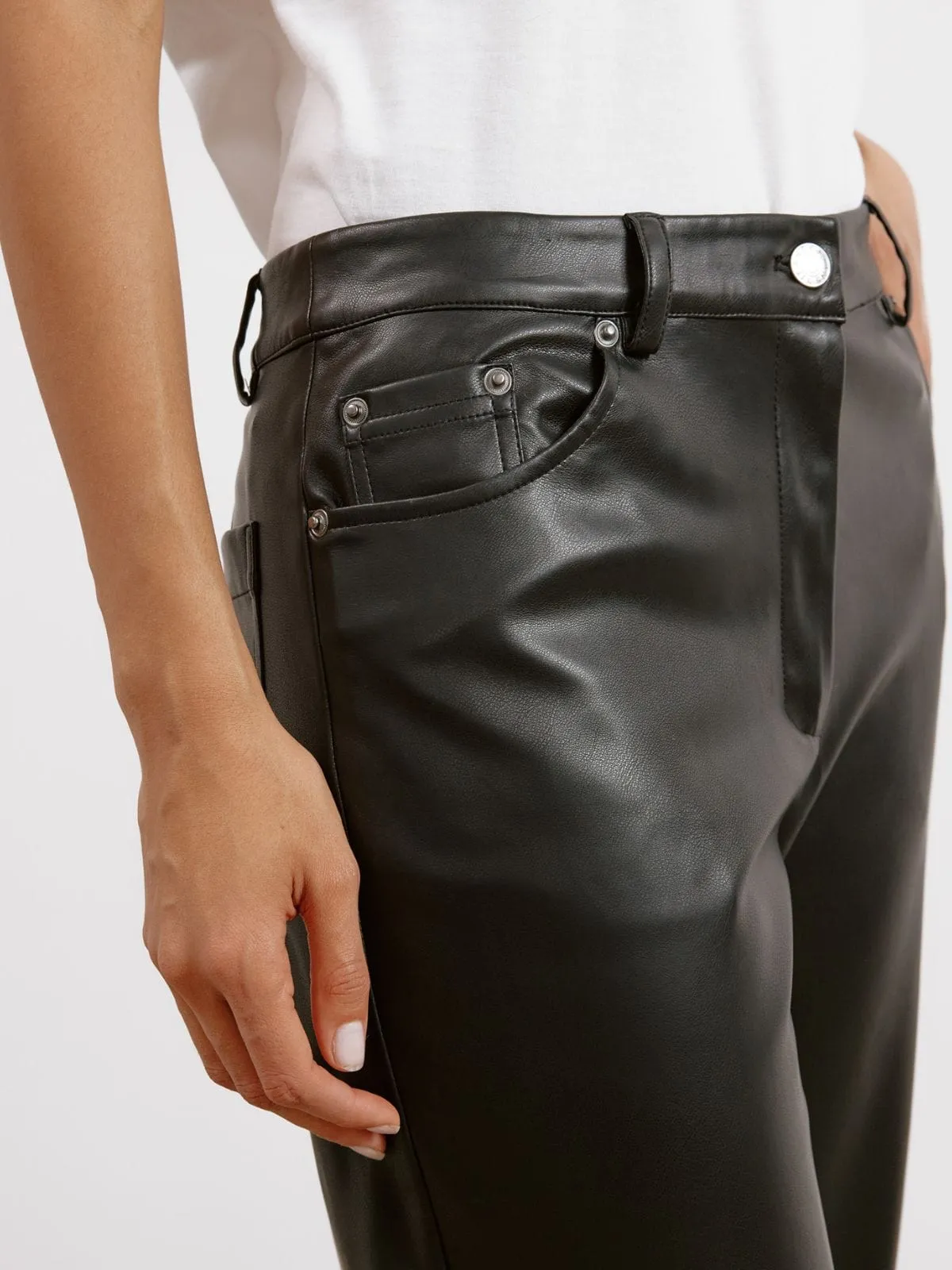 Faux Leather Jeans - Black sold by iris product image thumbnail 4