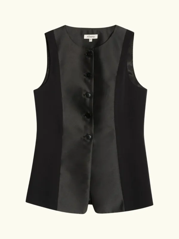 Tuxedo Waistcoat - Black sold by iris