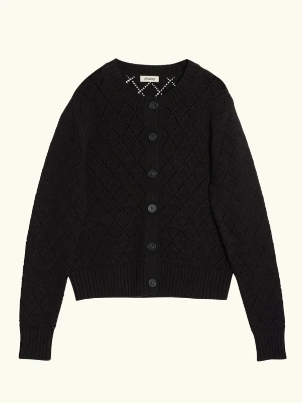 Pointelle Cardigan - Black sold by iris