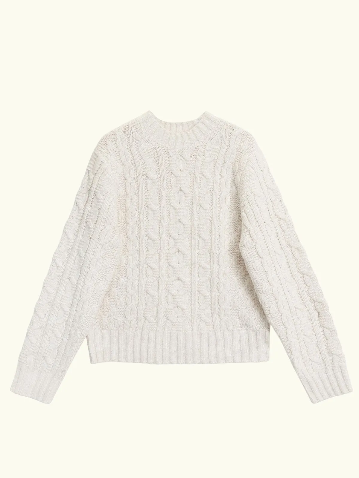 Cable Crew Neck Jumper - Cream sold by iris