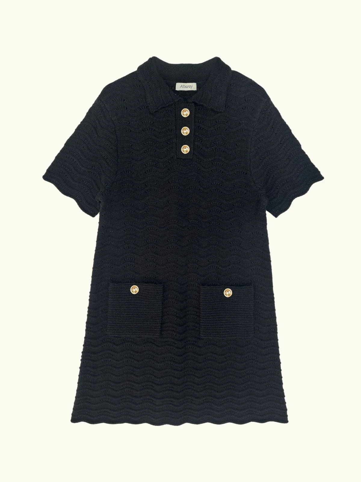 Pointelle Knit Dress - Black sold by iris