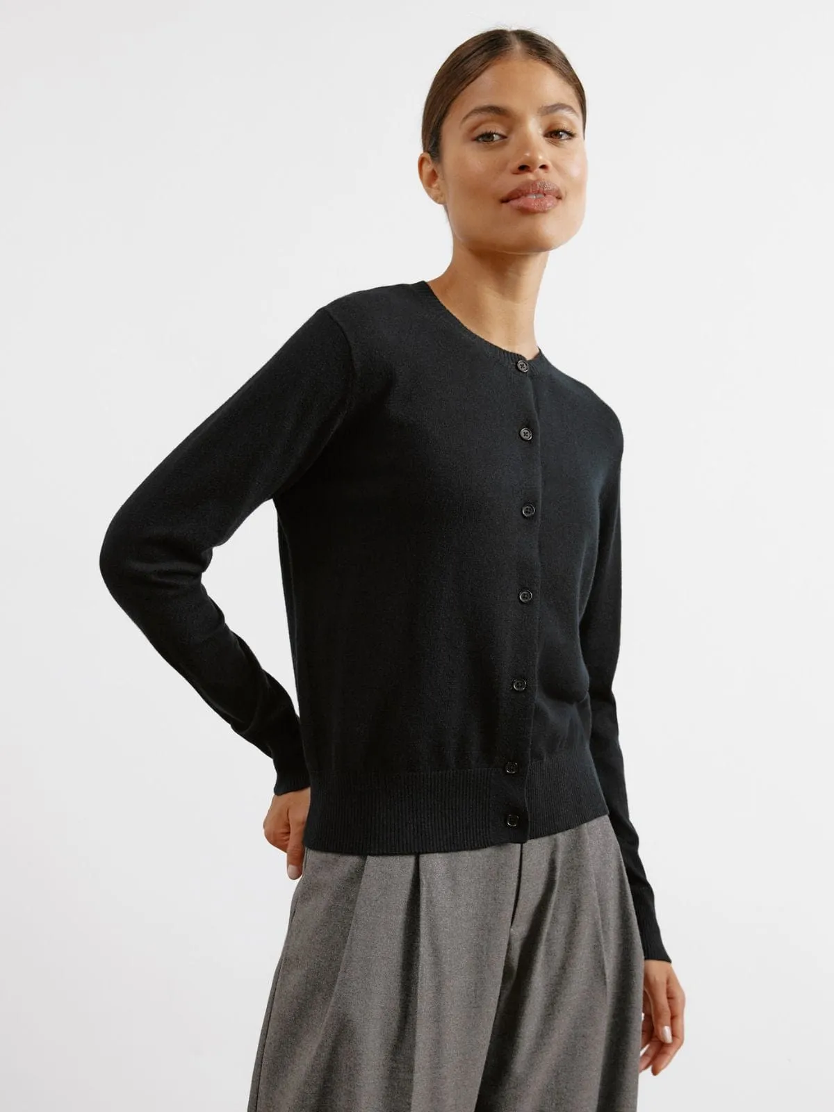 Cotton & Cashmere Blend Cardigan - Black sold by iris product image thumbnail 2