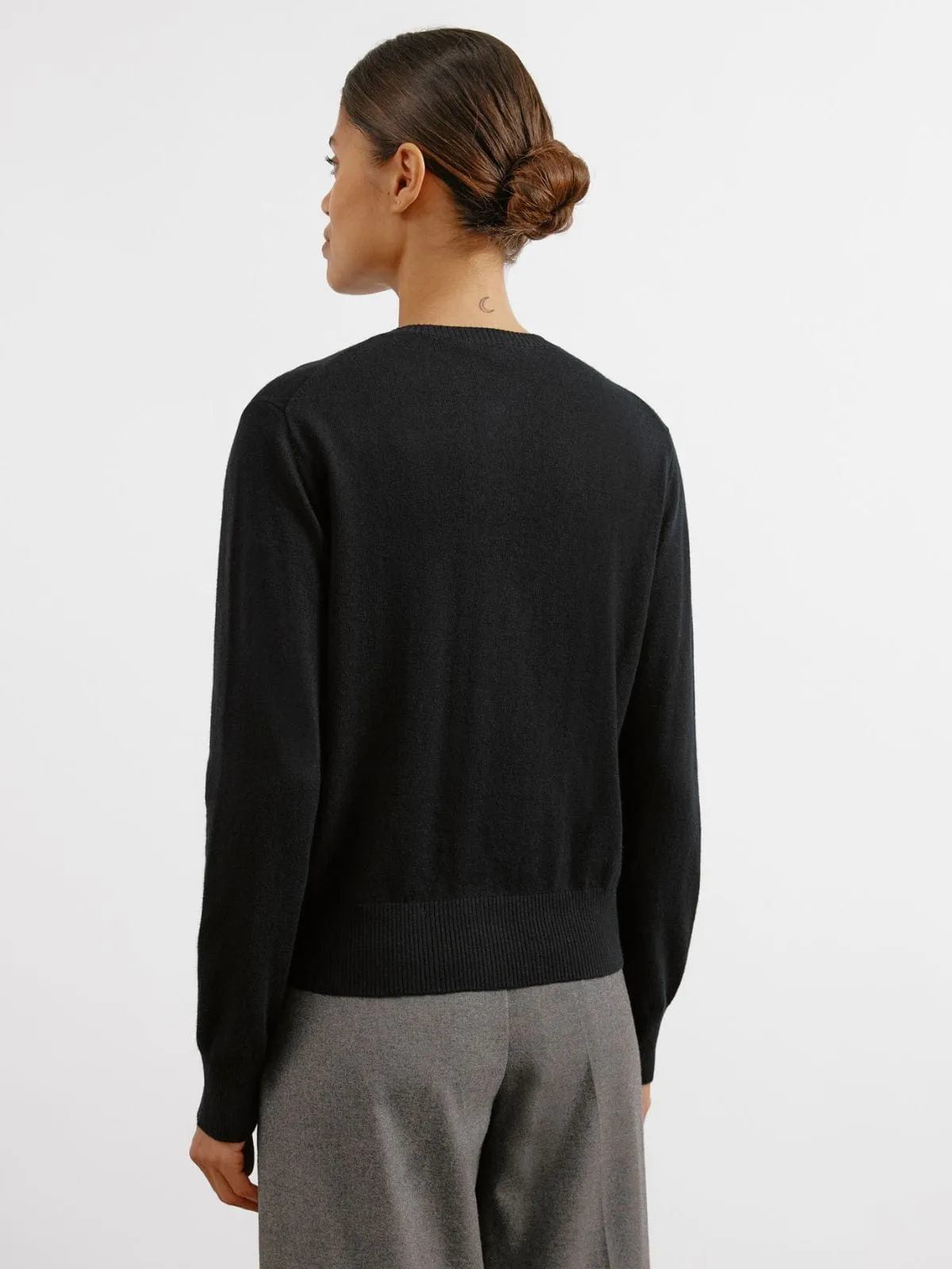 Cotton & Cashmere Blend Cardigan - Black sold by iris product image thumbnail 3