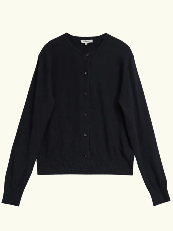Cotton & Cashmere Blend Cardigan - Black sold by iris