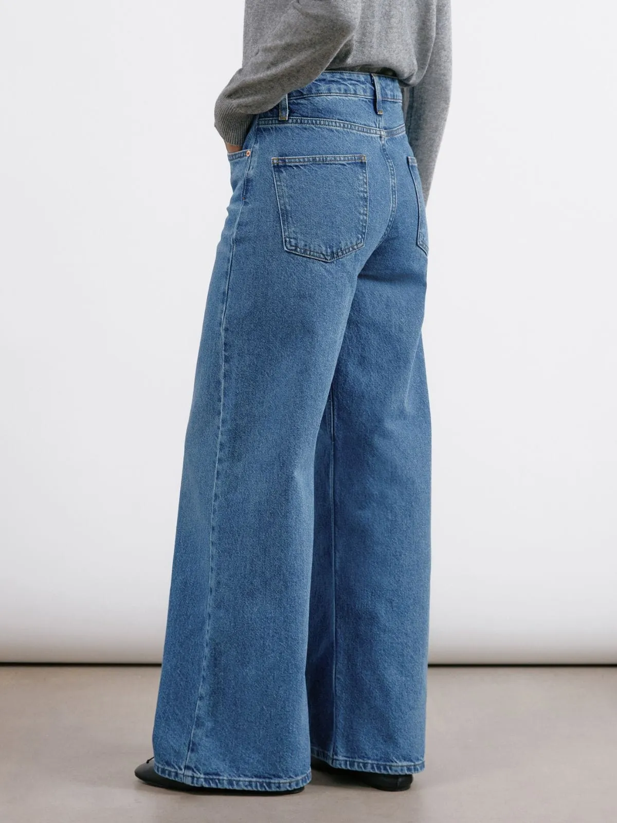 Dark Wash Full Length Wide Leg Jeans sold by iris product image thumbnail 3