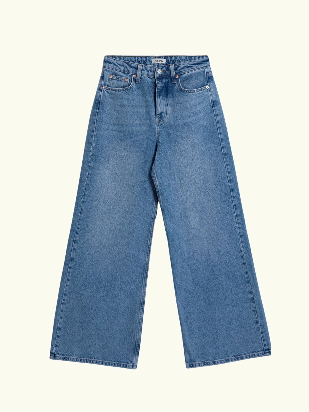 Dark Wash Full Length Wide Leg Jeans sold by iris