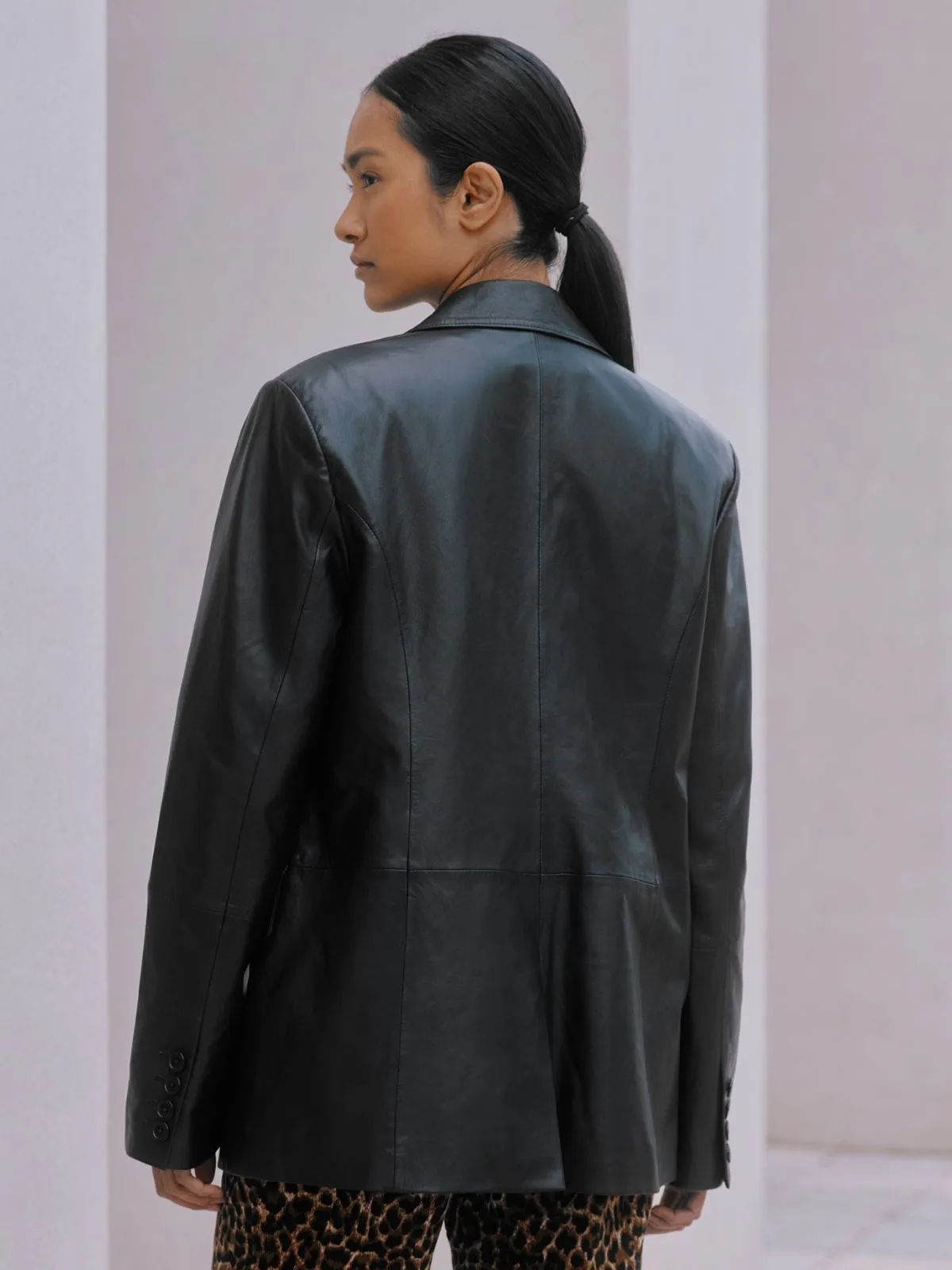 Leather Blazer - Black sold by iris product image thumbnail 4