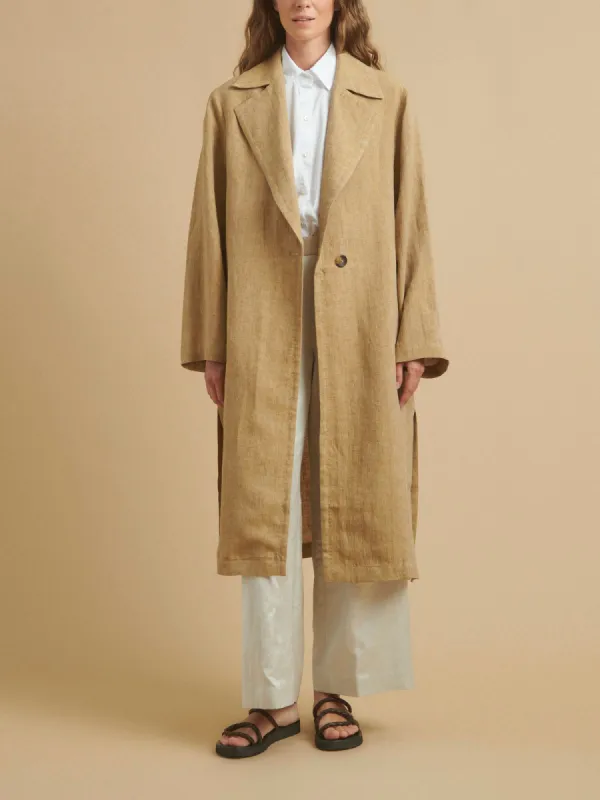 Vouzieto Linen Jacket- Brown made by iris