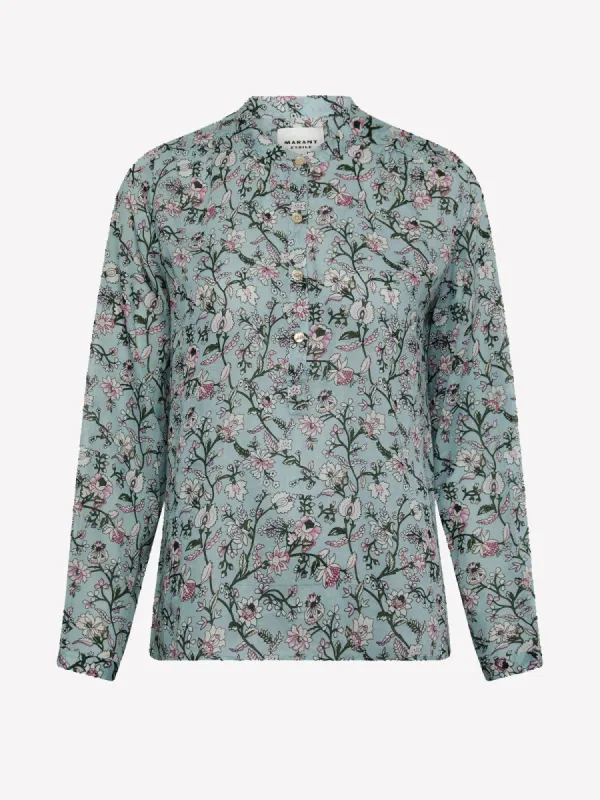 Maria Floral-Print Cotton-Voile Shirt sold by iris