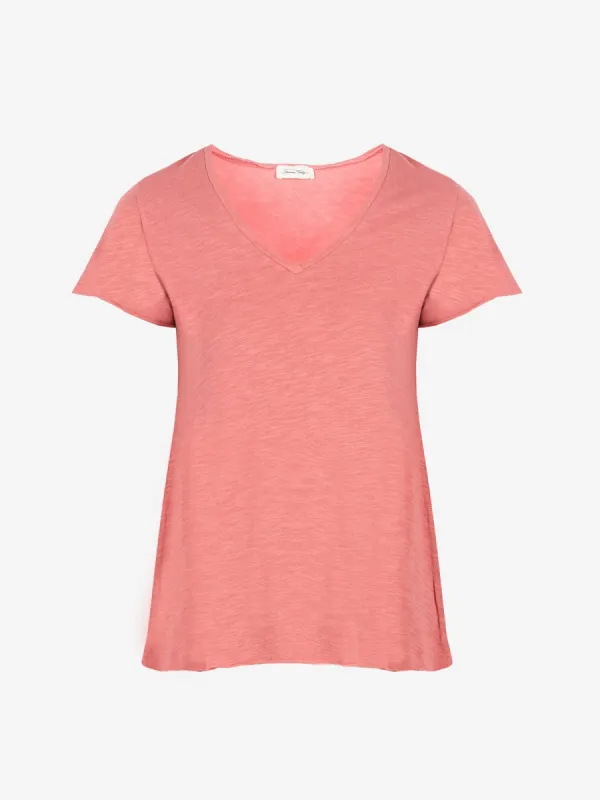 Jackson Short Sleeve V-neck Pink Tee made by iris