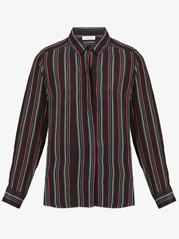 Skyla Striped Crepe Shirt made by iris