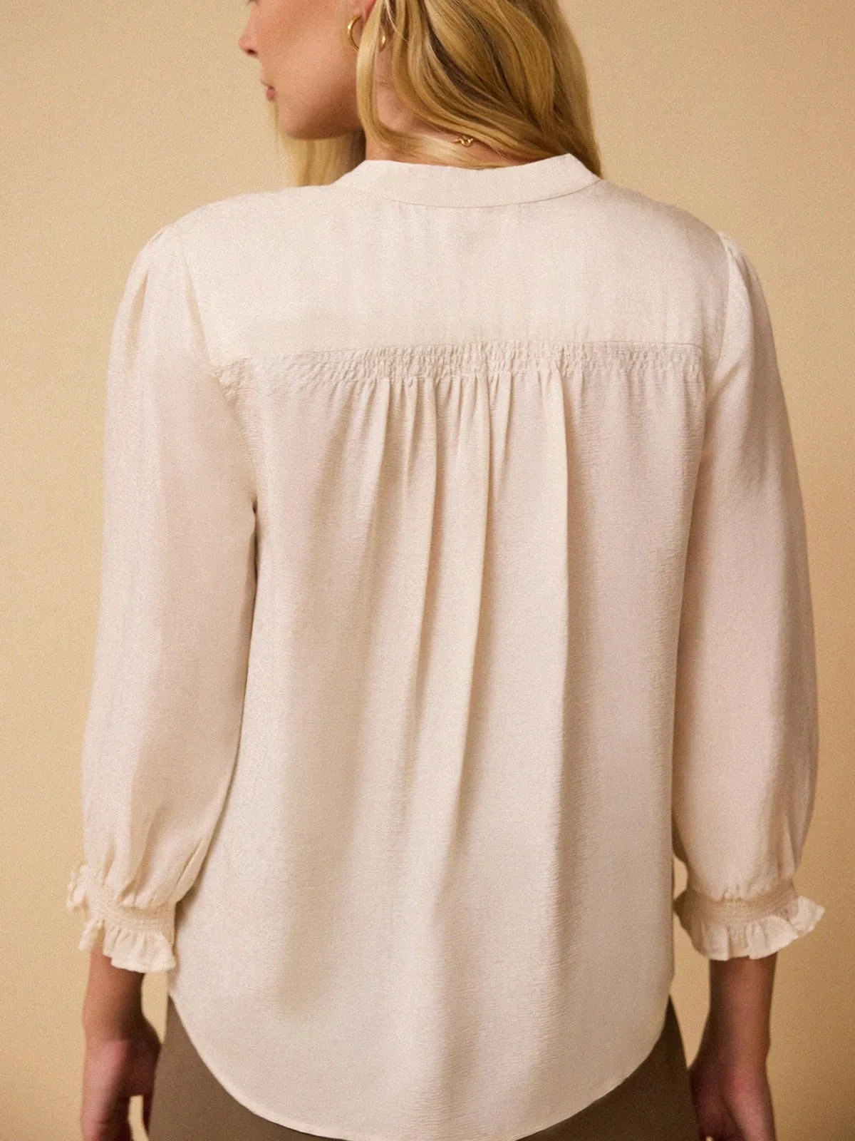 Rhys Silk Blend Blouse - Ecru sold by iris product image thumbnail 4