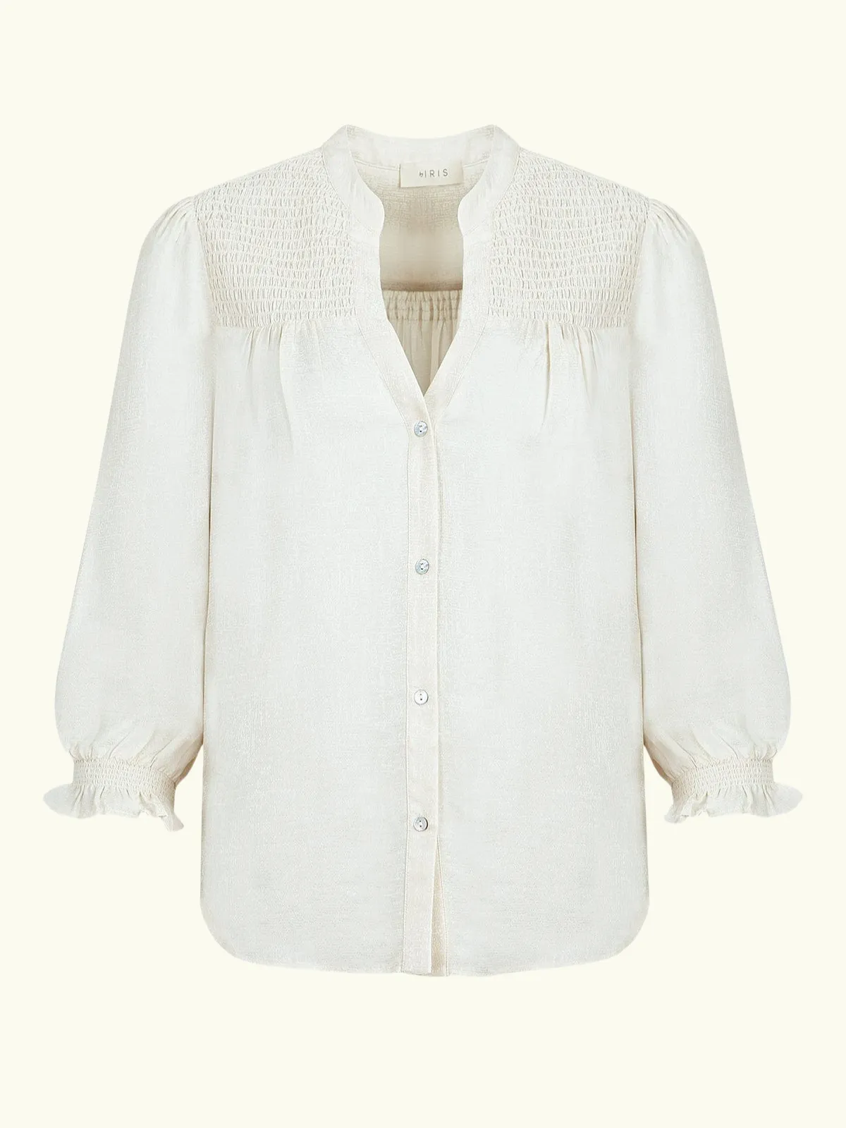 Rhys Silk Blend Blouse - Ecru sold by iris product image thumbnail 5