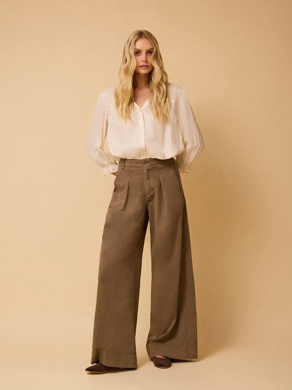 Rhys Silk Blend Blouse - Ecru sold by iris product image thumbnail 2