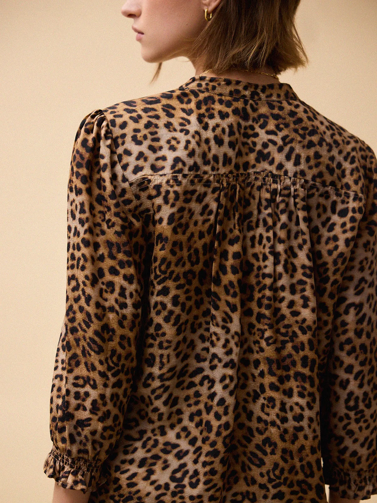 Rhys Silk Blend Blouse - Leopard sold by iris product image thumbnail 4