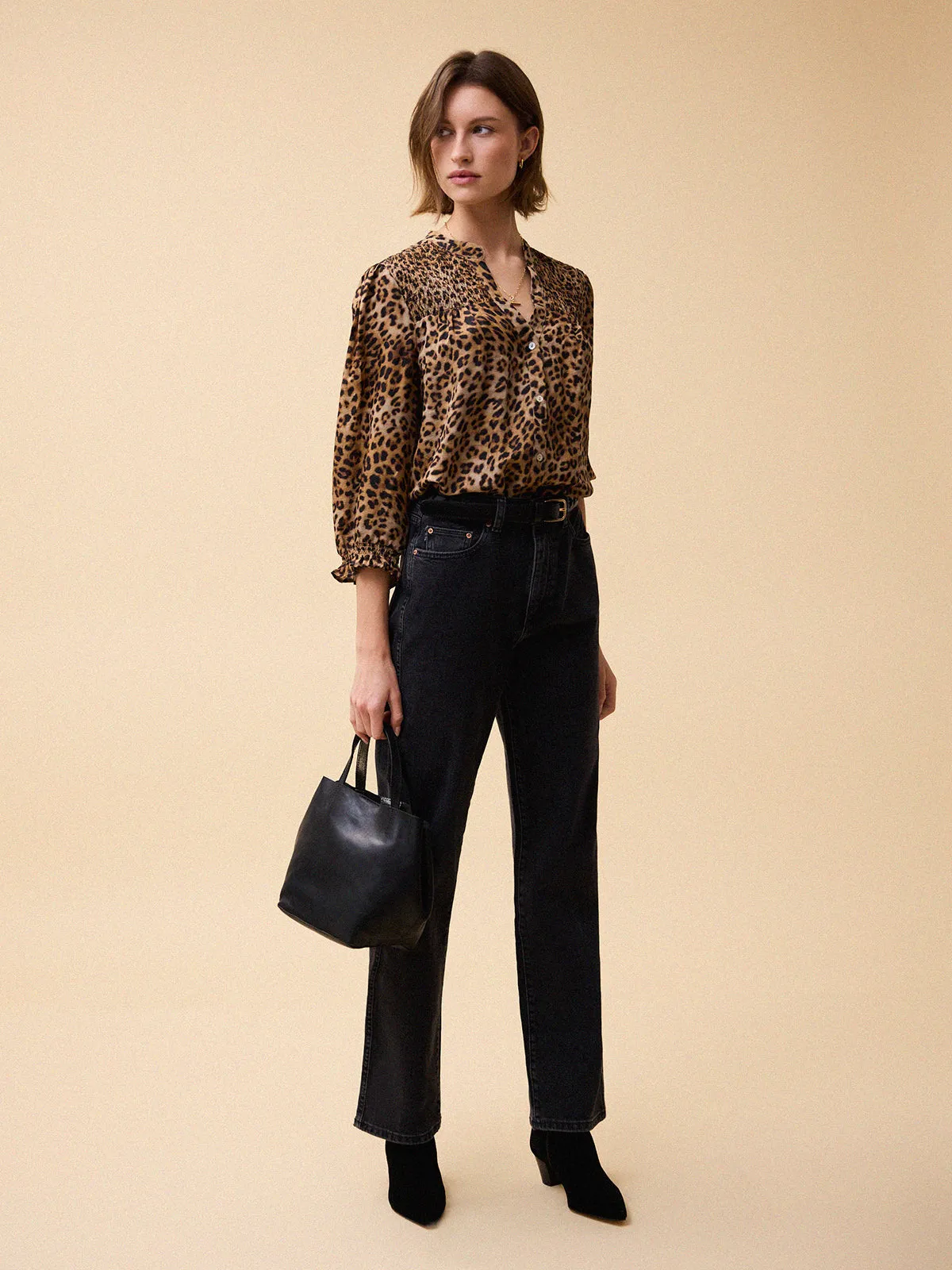 Rhys Silk Blend Blouse - Leopard sold by iris product image thumbnail 5