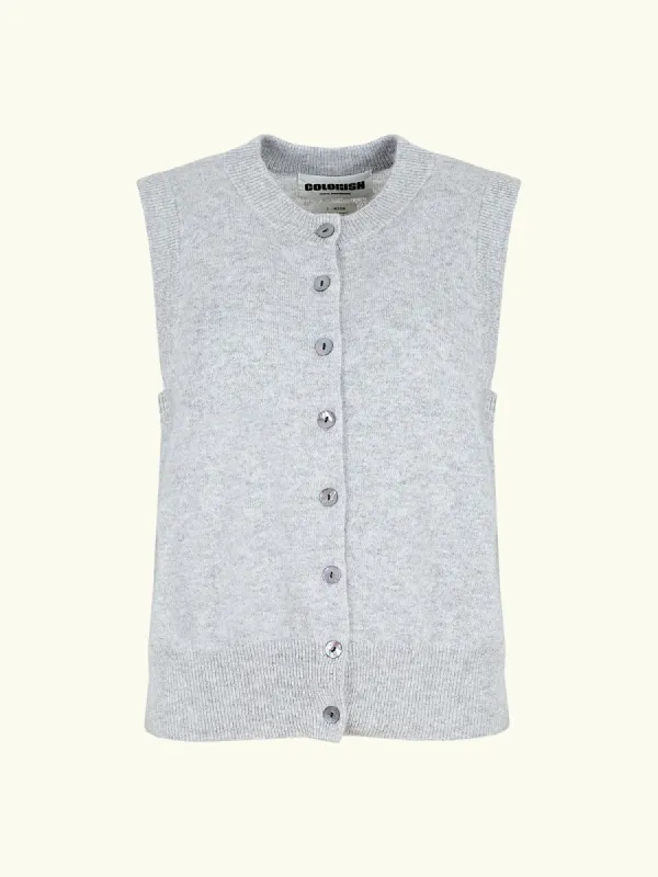 Stevie Button-Up Tank - Grey made by iris
