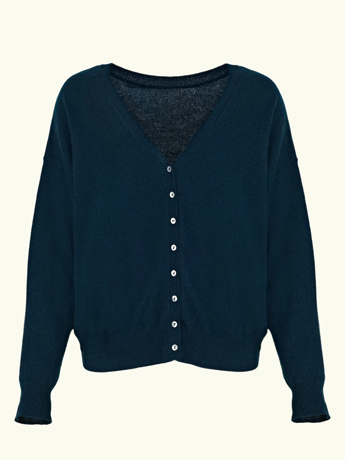 Barbara Button Back Knit - Petrol Blue sold by iris