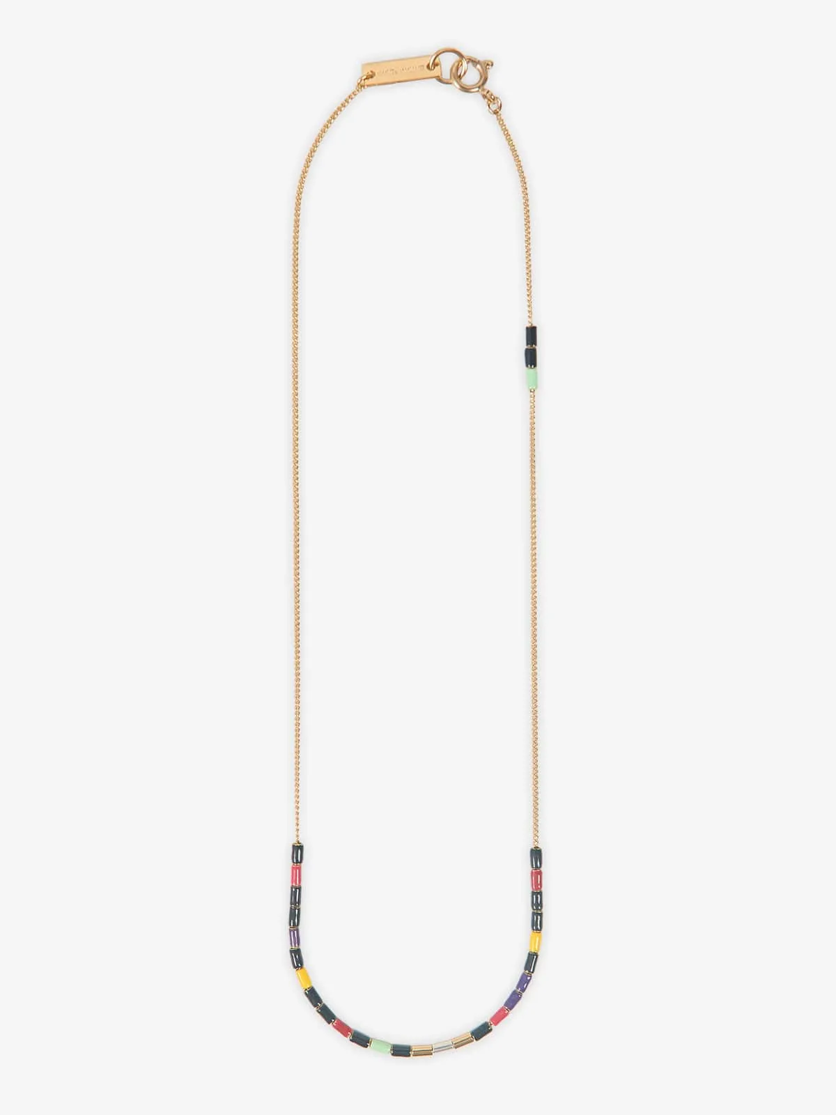 Colour Stripe Multi-Coloured Bead Necklace sold by iris