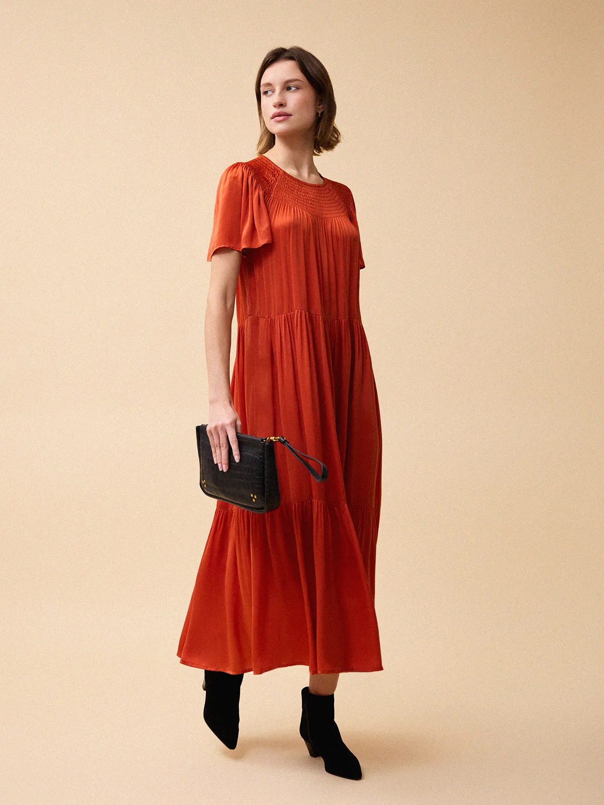 Morgan Smocked Dress - Red sold by iris