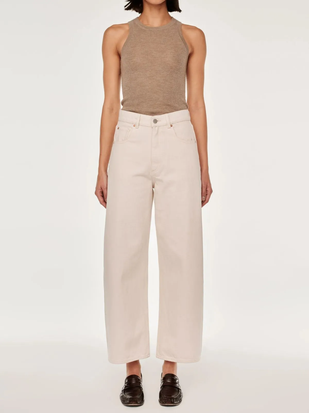 Taylor Barrel Crop Jean - Ecru sold by iris