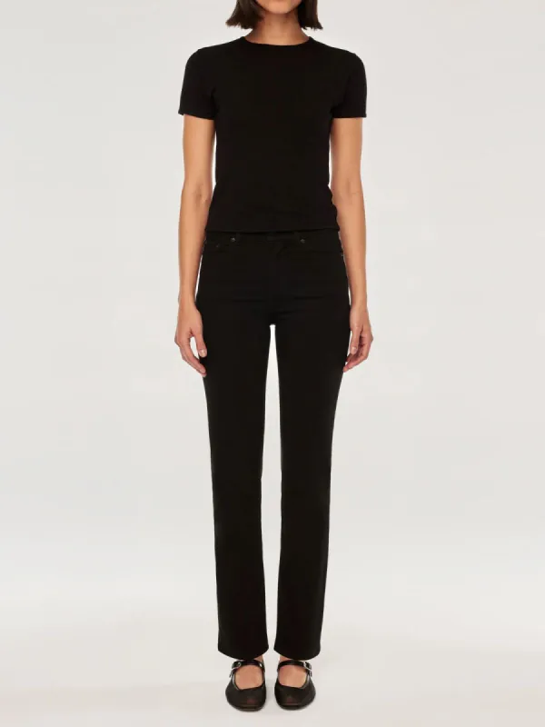 Halle High Rise Straight Jean - Black sold by iris