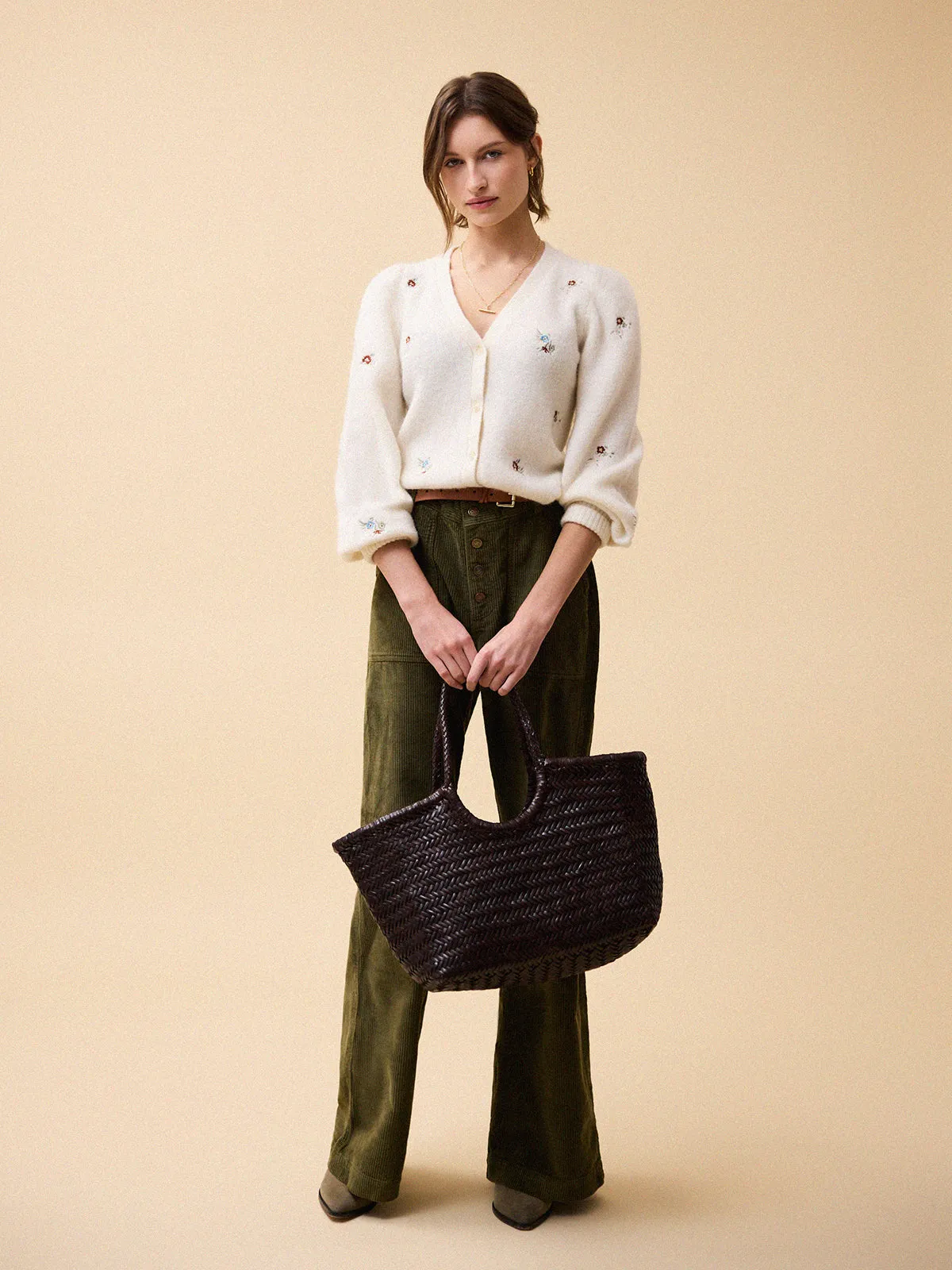 Lilly Embroidered Alpaca Cardigan - Cream sold by iris product image thumbnail 4