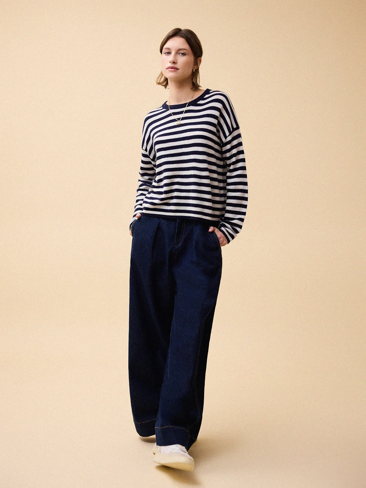 Aria Cashmere Jumper - Stripe sold by iris product image thumbnail 4