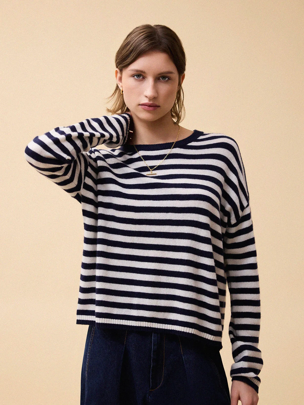 Aria Cashmere Jumper - Stripe sold by iris