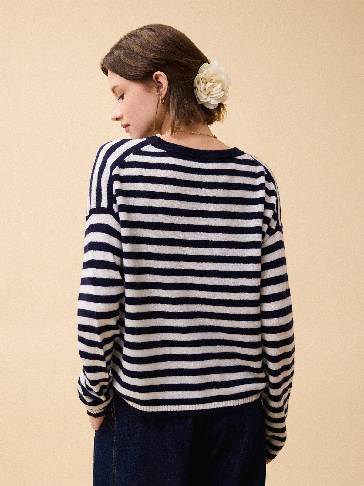 Aria Cashmere Jumper - Stripe sold by iris product image thumbnail 3