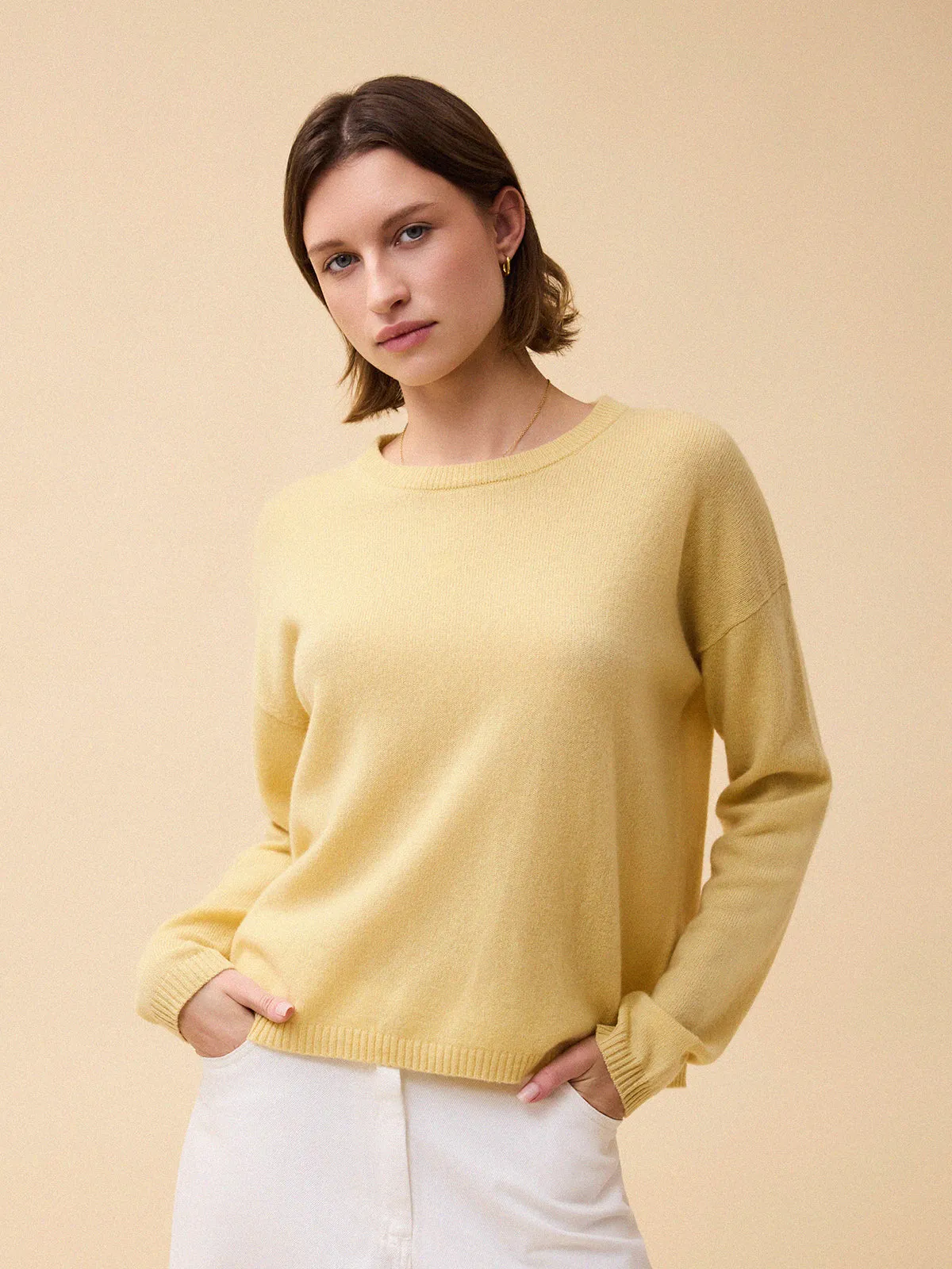 Aria Cashmere Jumper - Pale Yellow sold by iris product image thumbnail 2
