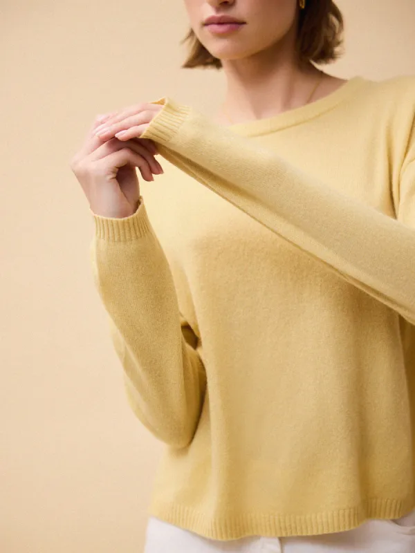 Aria Cashmere Jumper - Pale Yellow made by iris
